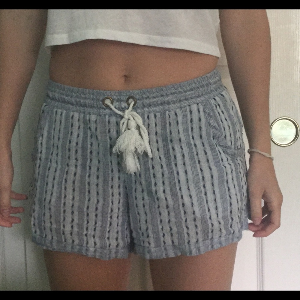 blue beachy shorts